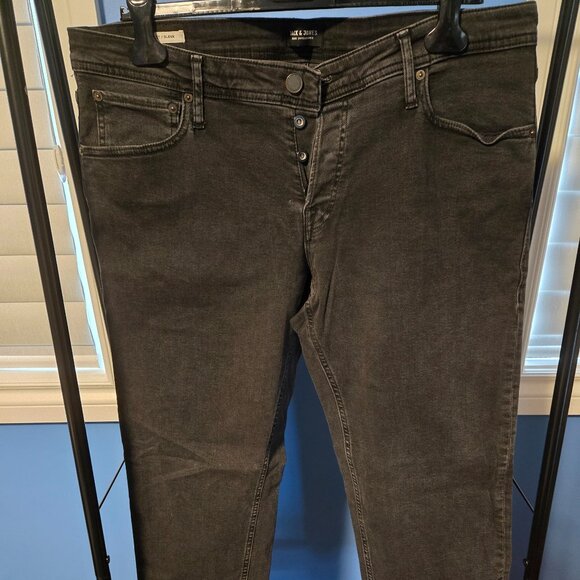 Jack & Jones button fly black jeans W38 L30 - Picture 1 of 1